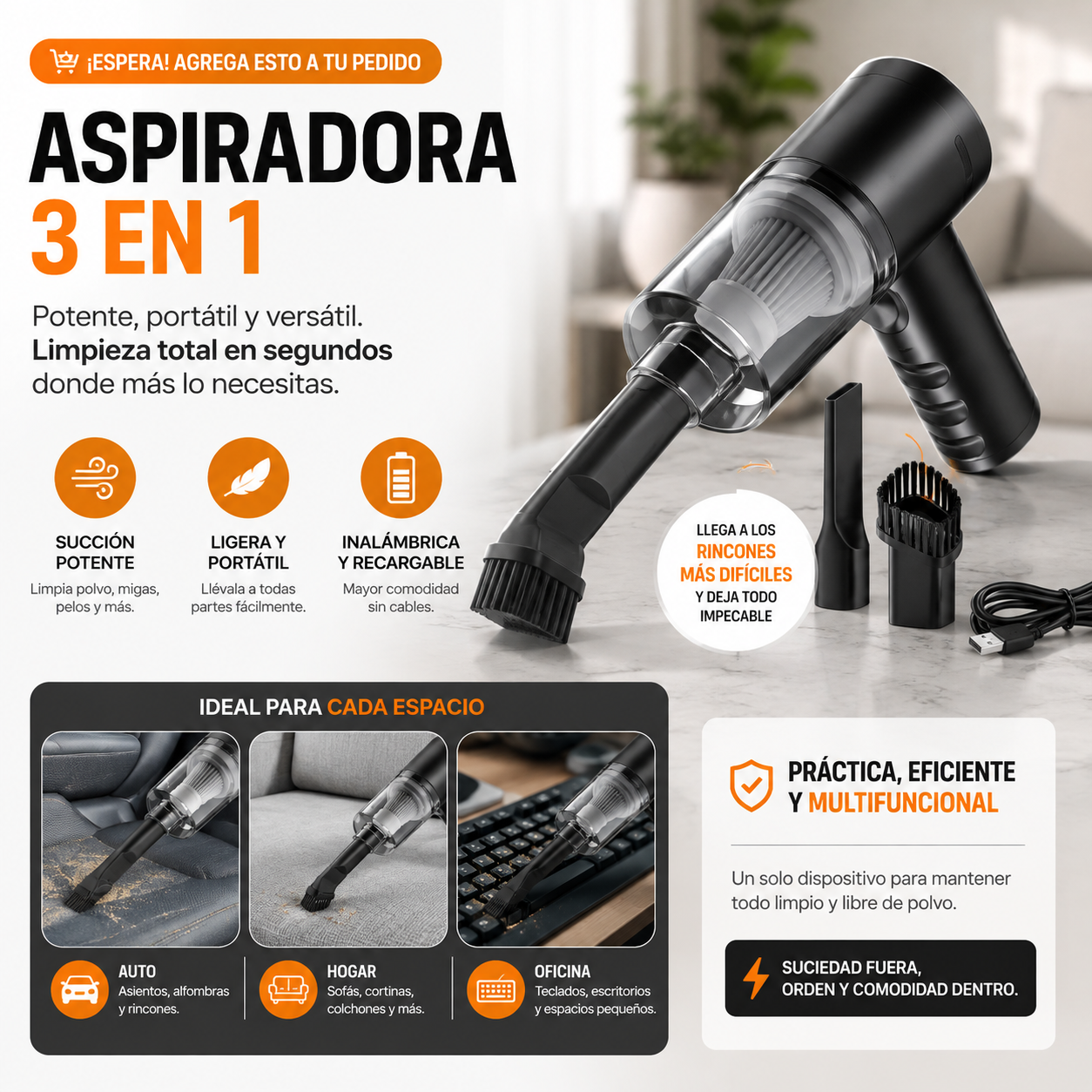 🌀 Mini-Vac™ – Aspiradora Portátil 3 en 1